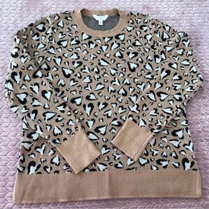 Heart Leopard Print Sweater